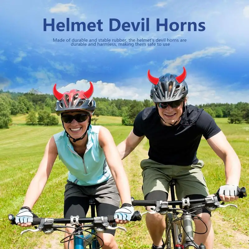 2 Pcs Helmet Short Decoration Stickers Devil Horns Motorcycle Bicycle Helmet Styling Headwear Decor Helmet Accessories