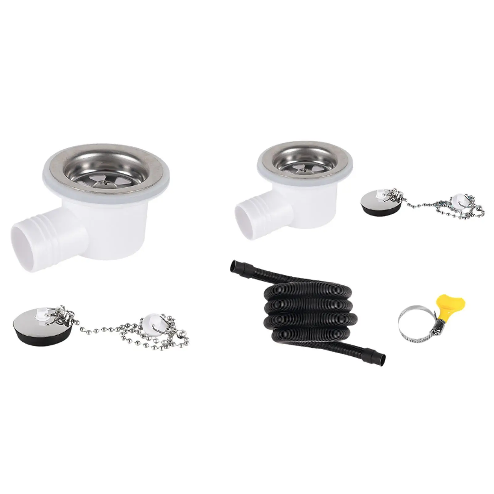 Sink Waste Drain Plug Hole Angle Fitting Spare Parts Easy to Install Sink Drainage System Replaces for Motorhome RV