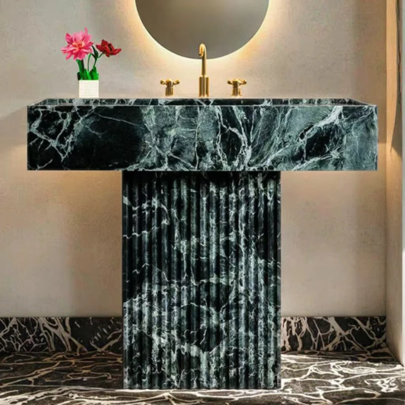 

Natural Alps Cape Verde Green Marble Bathroom Sink Handmade Container Vanity Basin Eco-friendly Stone Washbasin