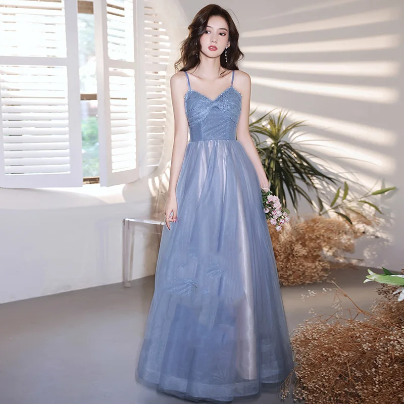 

Elegant Banquet Evening Dress 2026 New Suspender Simple Temperament Sexy Hosting Socialite Birthday Party Dress Customization