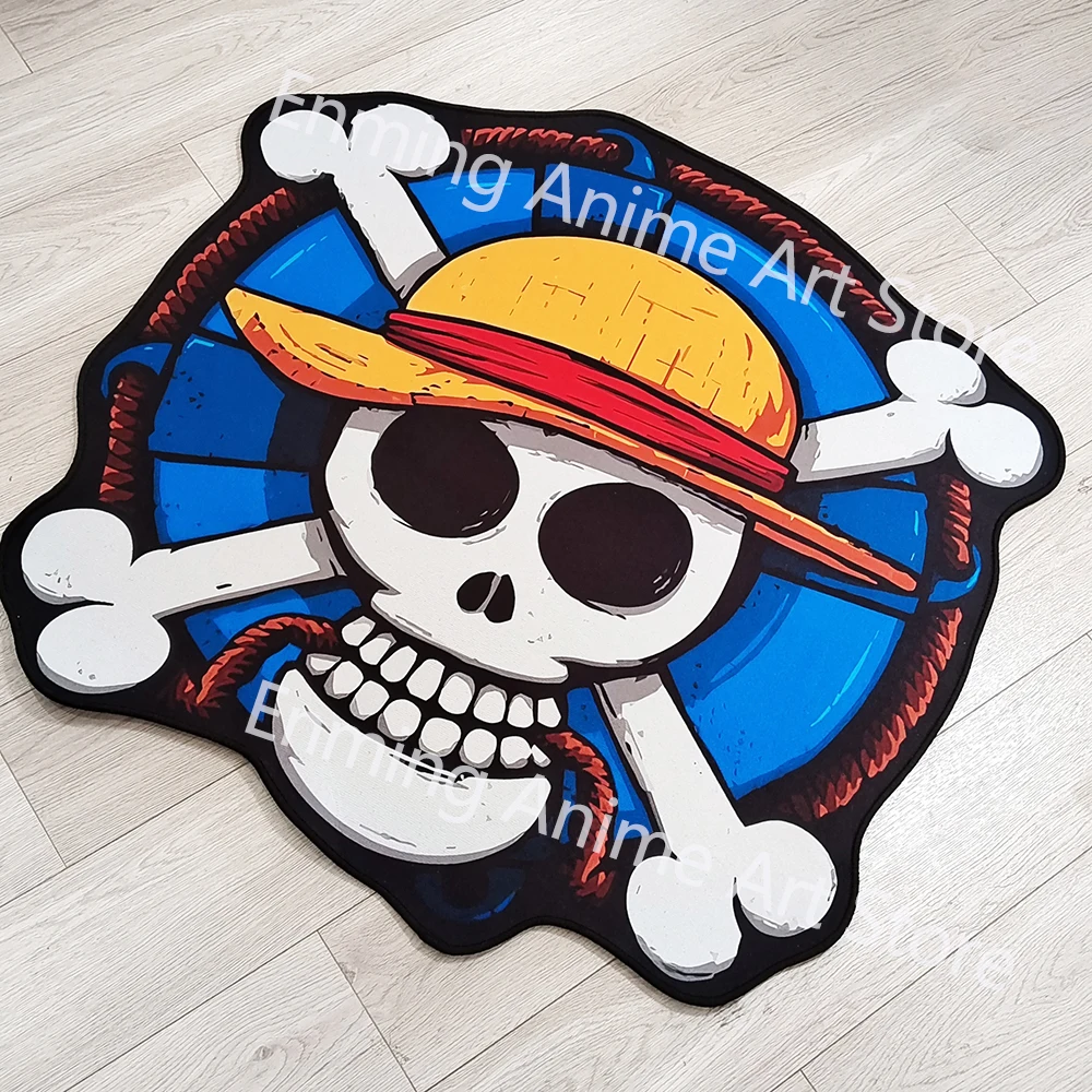 Irregular Rugs Anime One Piece Flag Skull Customize Cartoon Rug Handmade Carpet Area Rug for Home Decor