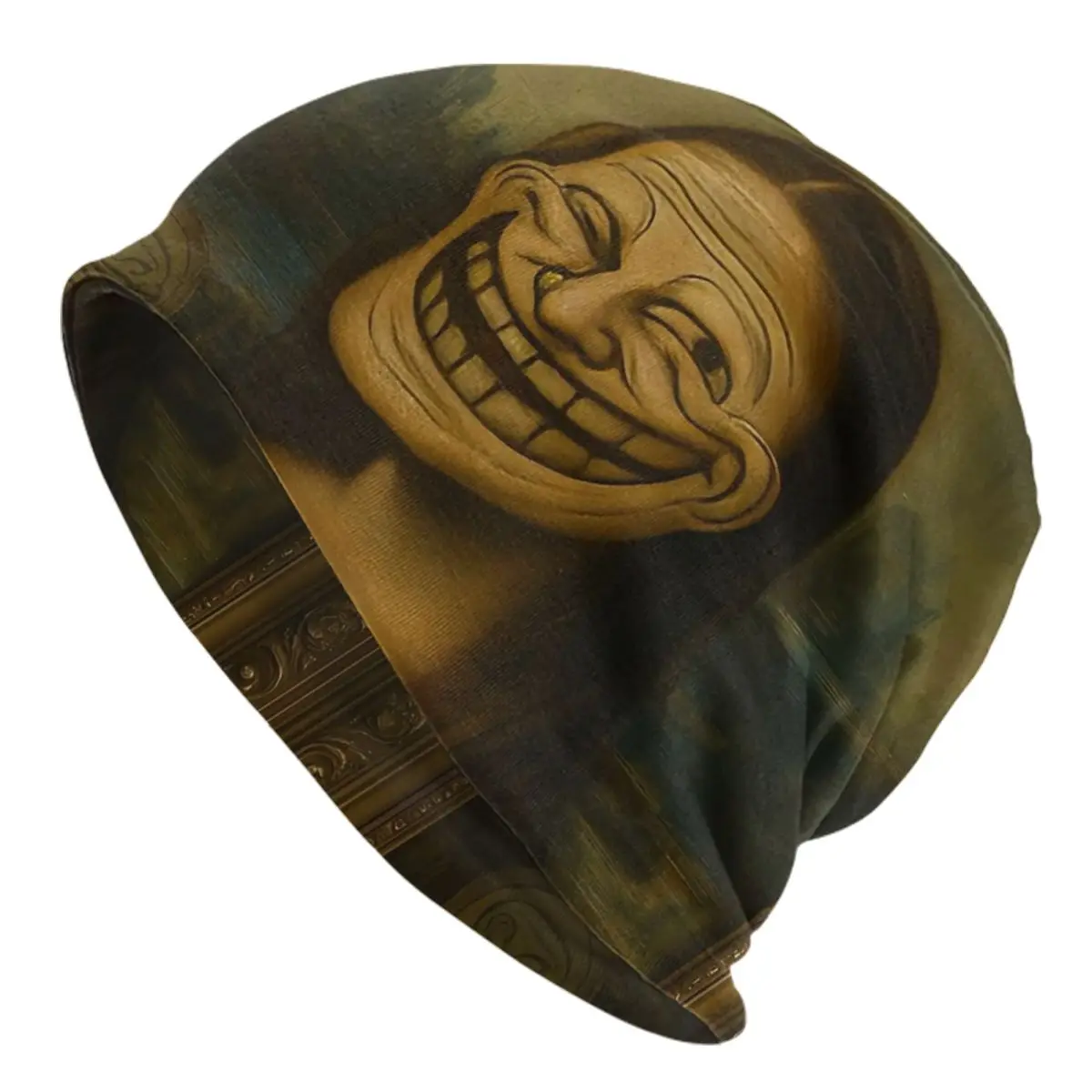 Warm Knitted Hat Unisex Adult Mona Lisa Troll Face Quest Video Meme Game Comic Skullies Beanies Caps Funny Anime Bonnet Hats