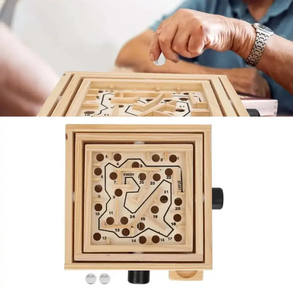 Dementia Wooden Balls Game Maze Labyrinth Puzzle Toy Tables Maze Game Wooden Maze Puzzle Toy Anti-Dementia Toy Alzheimer Disease