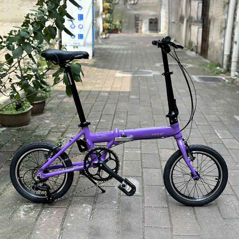 16 Inch 7-Speeds Folding Bike Aluminum Alloy Frame Mini Velo Foldable Portable Child Bicycle Commuting BMX