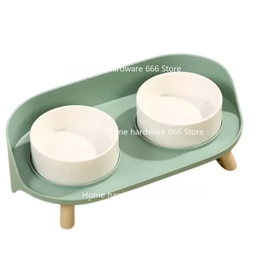 Double Ceramic Bowl for Cat / Dog, Protect The Cervical Spine From Overturning and Splashing Grain, Water Bowl