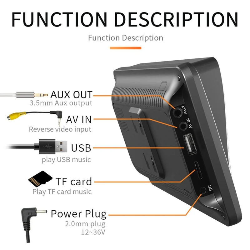 Wireless Carplay Android Auto Car Radio Dash Mount Multimedia Player Touch Screen USB Bluetooth Black ABS