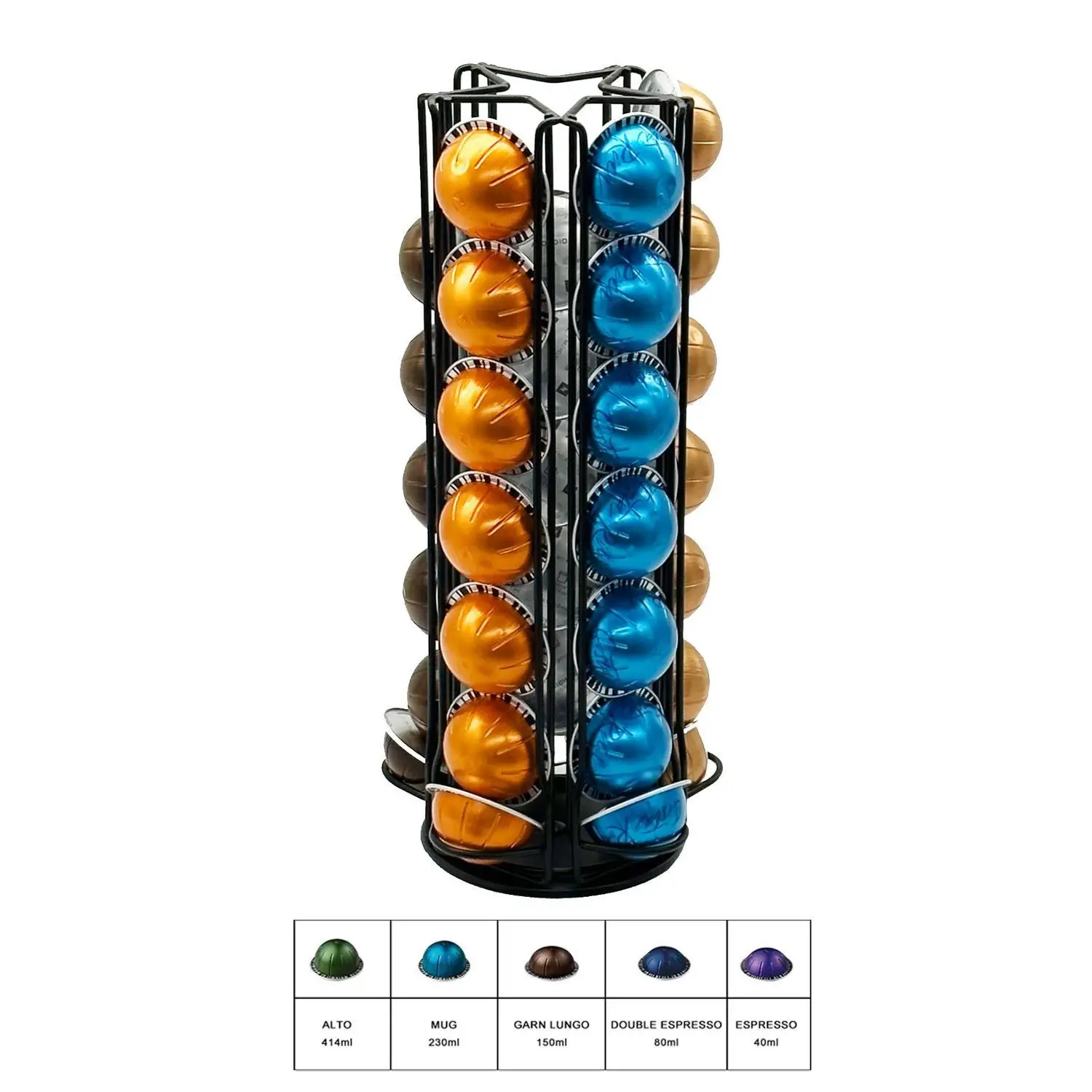 Vertuoline 35 Pcs Rotatable Coffee Capsules Holder Rack Holds Coffee Pods Easy Access For Nespresso Vertuo Carousel Holder