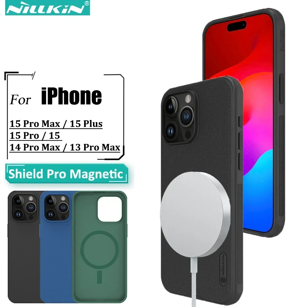 

Суперматовый защитный чехол Nillkin Pro, Магнитный чехол для iPhone 15 Pro Max, защитная задняя крышка из поликарбоната и ТПУ для iPhone 14 Pro 14 Plus 13