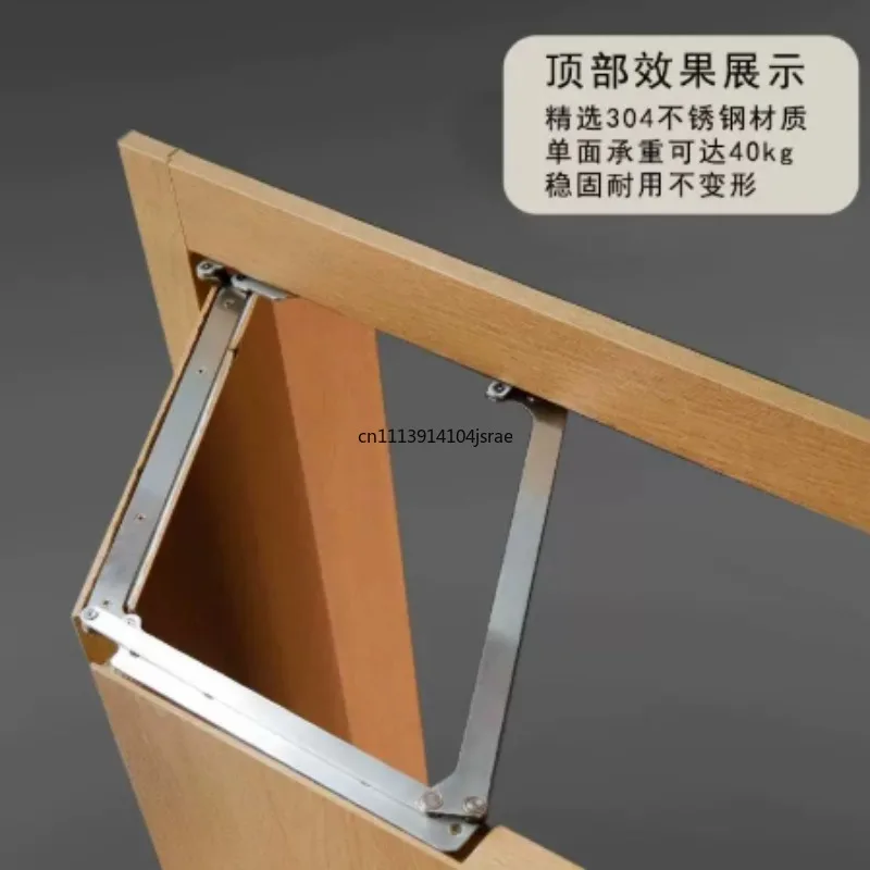 180 Degree Folding Door Complete Hardware Kit, Bottom Trackless Flat Fitting for Wooden PD Door, Sliding Door Rail Accessory