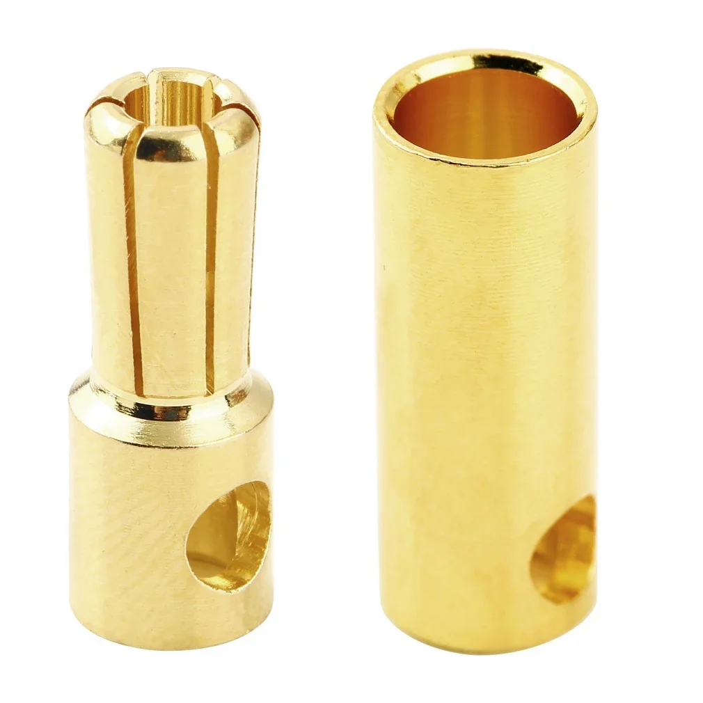 Enchufe Banana de bala chapado en oro, conector macho y hembra, batería RC, 5/10 pares, 2,0mm/3,0mm/3,5mm/4,0mm/5mm/5,5mm/6mm/8mm