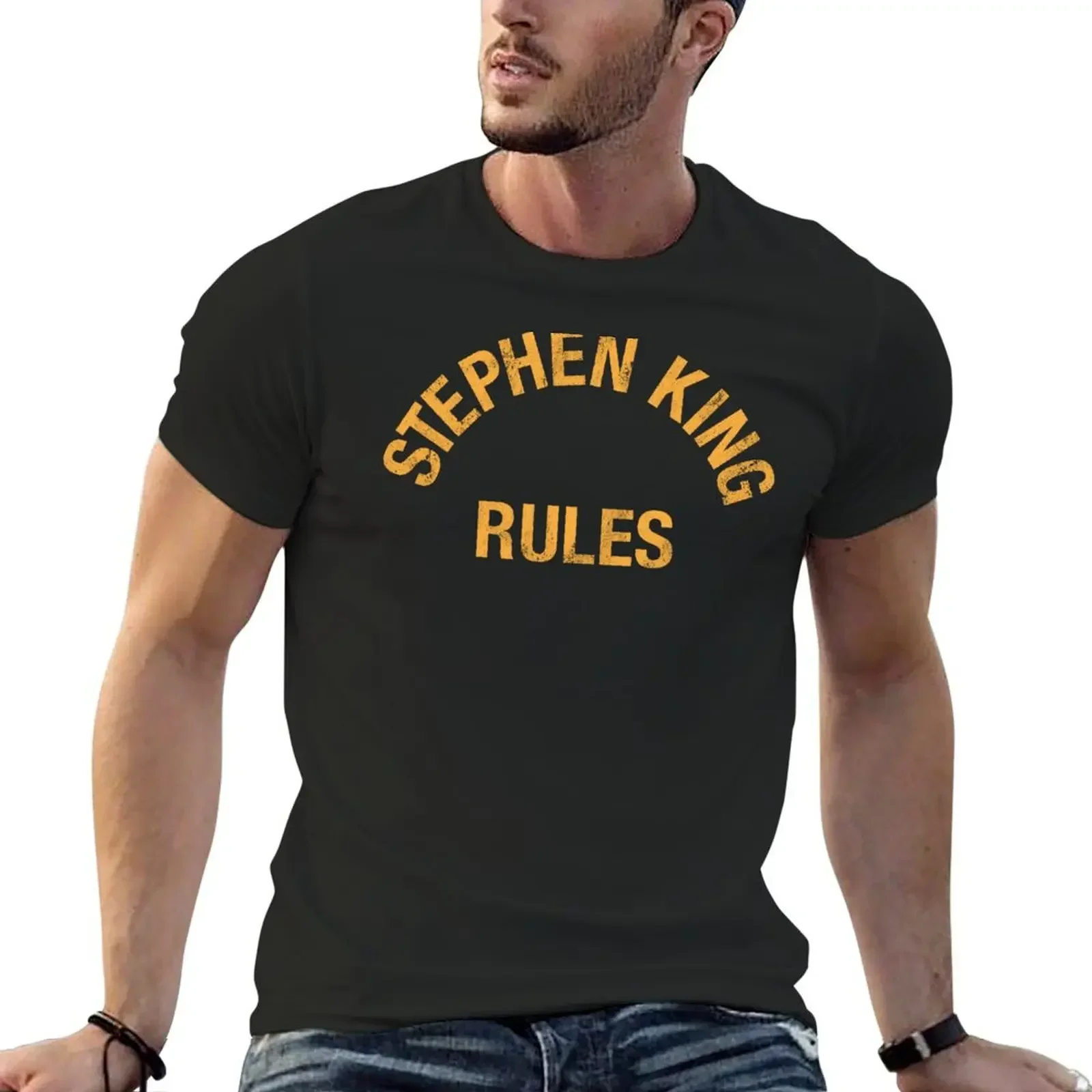 Stephen King Rules T-Shirt boys animal print aesthetic clothes graphic t shirt vintage oversized t shirt mens clothing