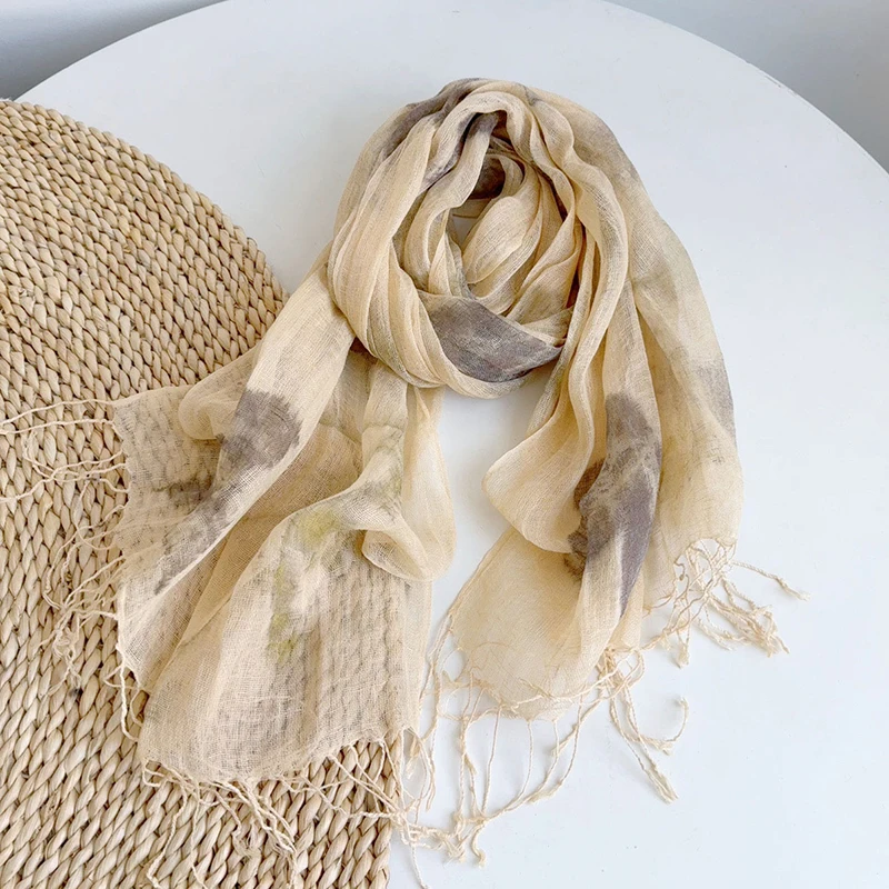 

Scarf Women Linen Sun Protection Neck Wrap Shawl Long Breathable Accessory For Beach Spring Autumn Luxury