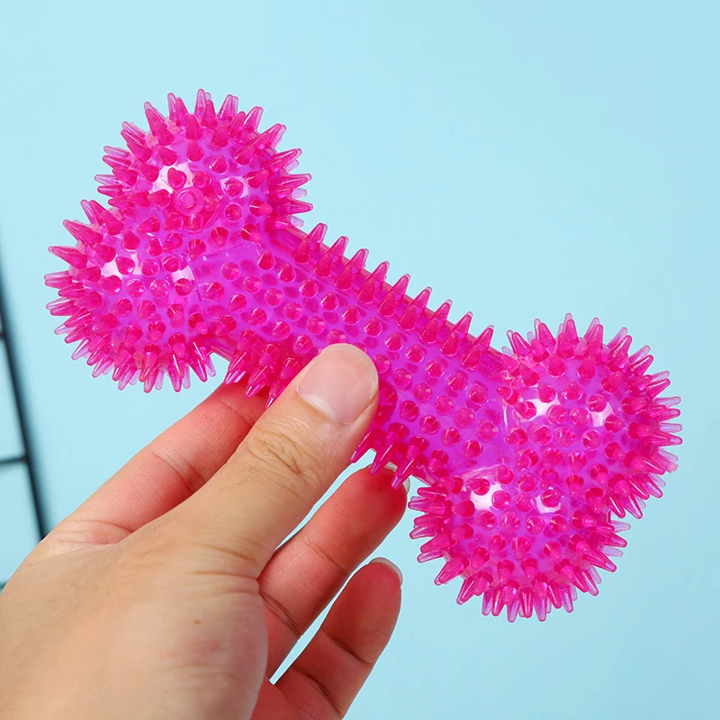 Pet Dog Chew Toy Bone-Shaped Spiky BallTPRPlastic Bite-Resistant Bouncy Ball Pet Toy Spiky Ball