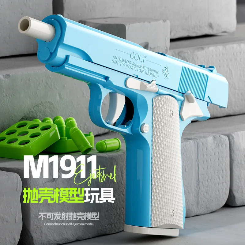 Desert Eagle Pistol 1911 Stress Relief Toy 3D Printing Radish Gun No Fire Continuous Throwing Bullets Launcher Decompression Toy