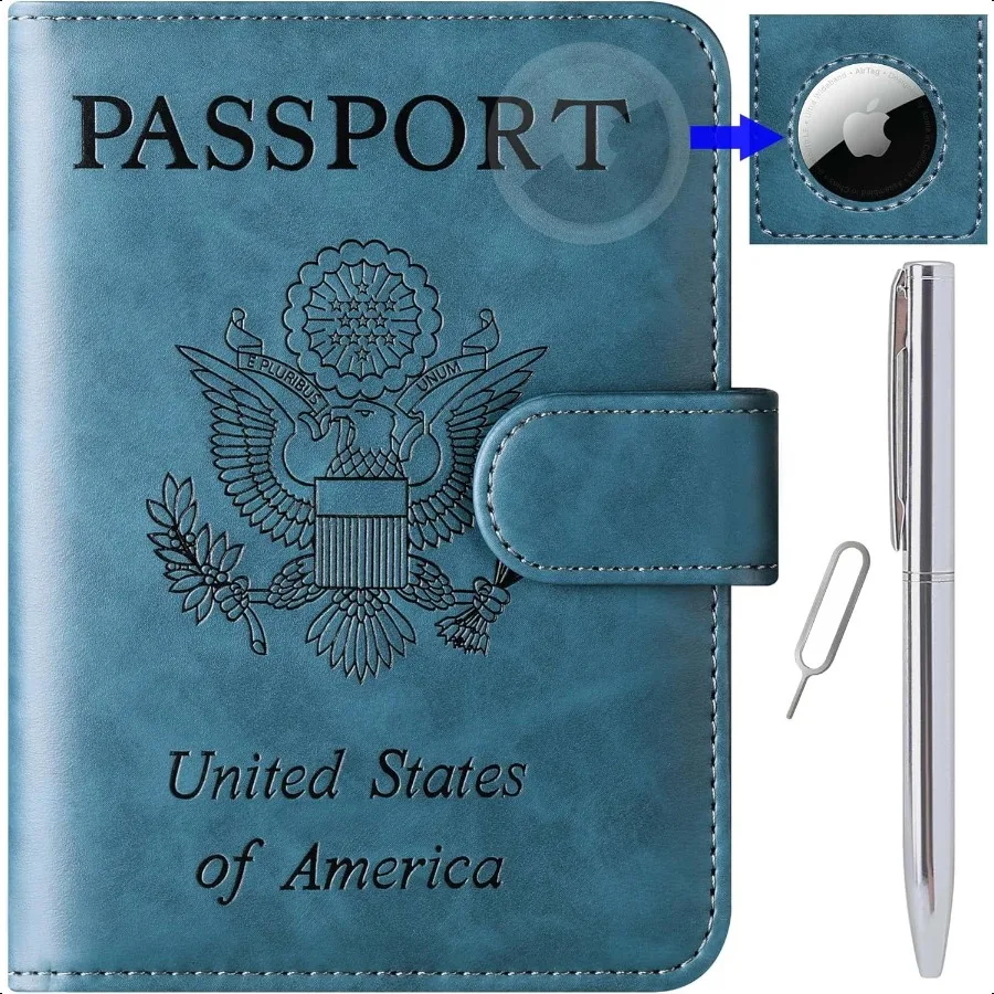 

Airtag Passport Holder Cover Wallet Travel entials Leather Rfid Blocking Case Vacation Lage Must Haves Travel Accories for Men