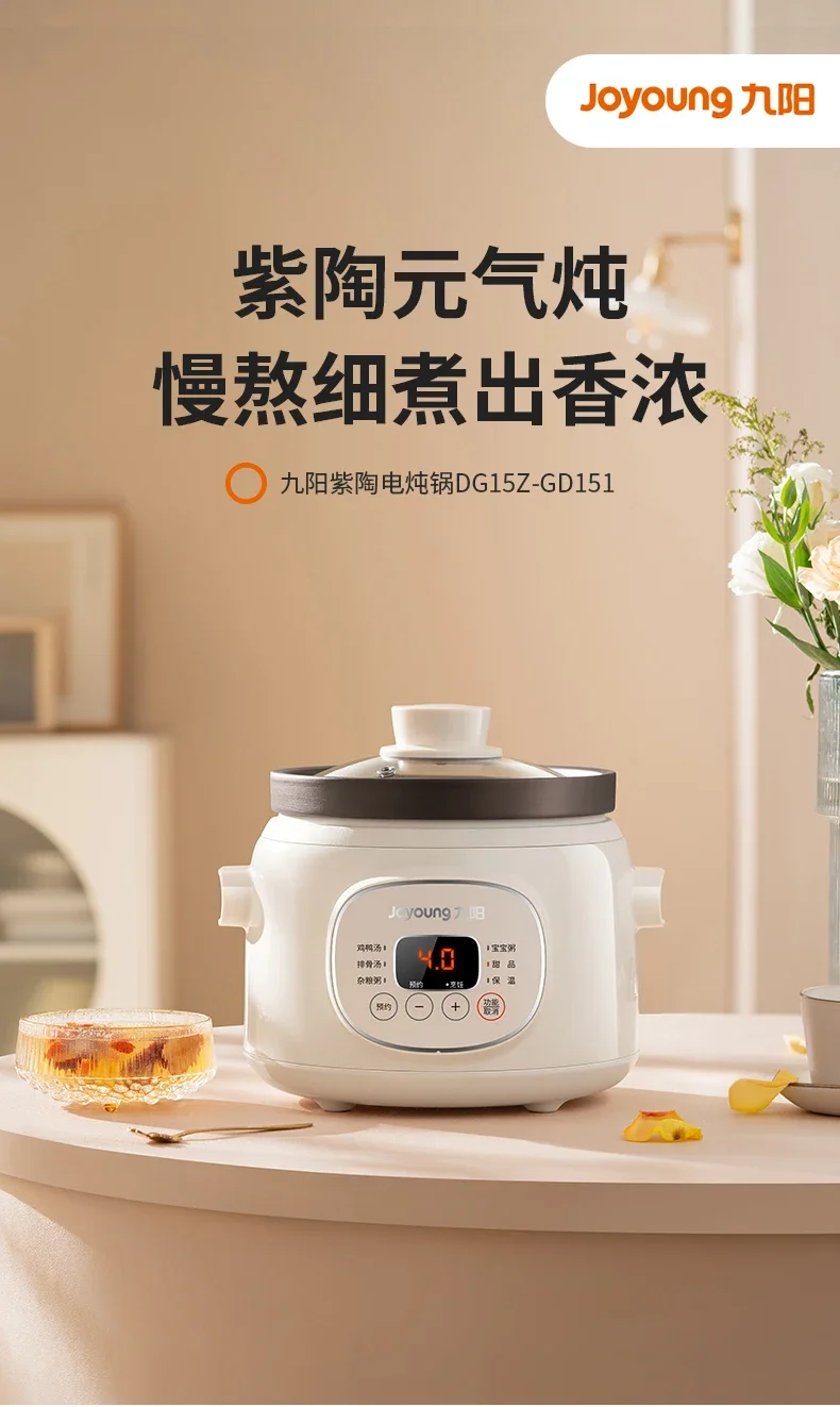 220V Large Capacity Ceramic Clay Electric Stewpot for Healthy Baby Food Soup Cooking