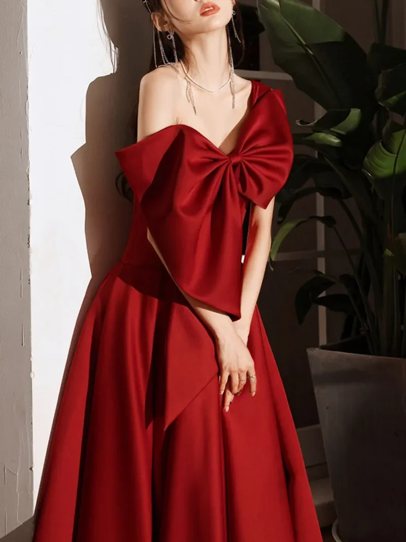 Robe de Soirée en Satin Personnalisée, Élégante, Simple, de Luxe, Éducative, Chic, à la Mode, Longue, Slim, avec Nministériels d Frontal D