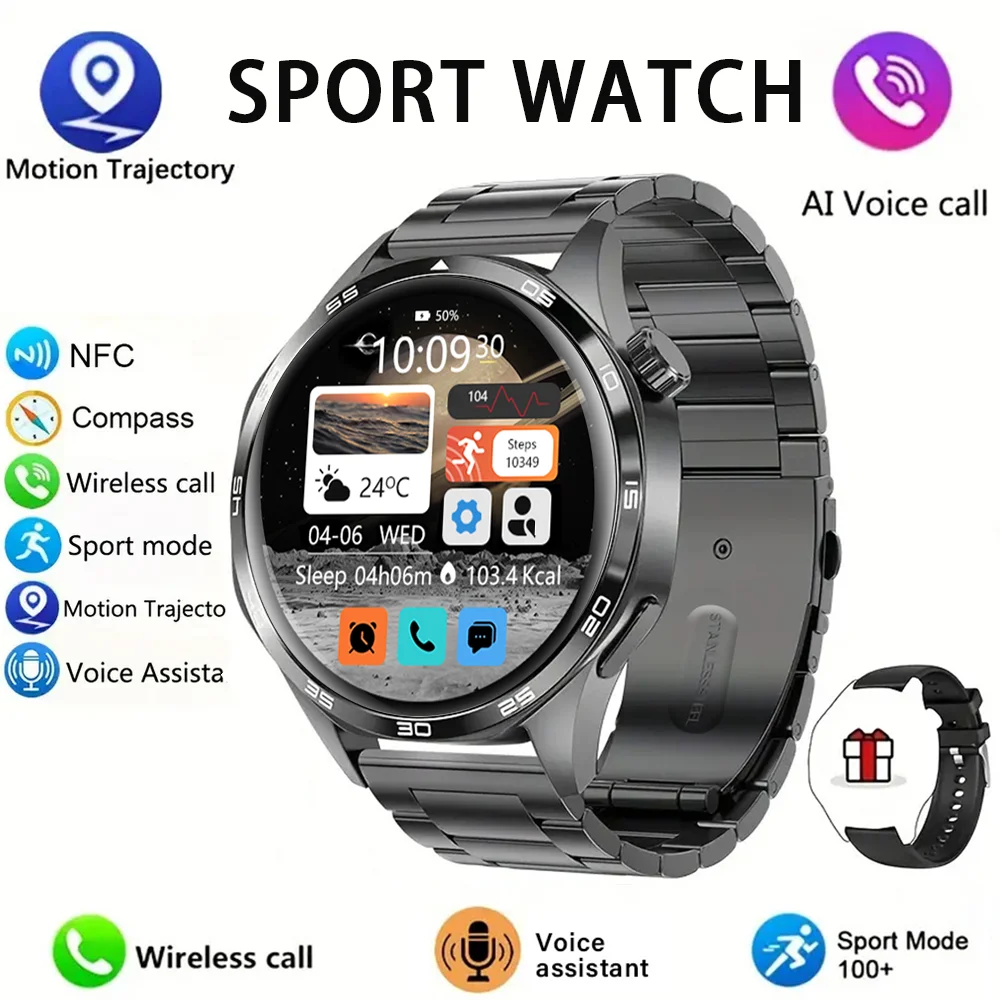 Men's Smart Watch 1.53'' AMOLED Display with Sleep Monitor SpO2 Heart Rate Pedometer Rugged for Android iOS Answer/Make Calls