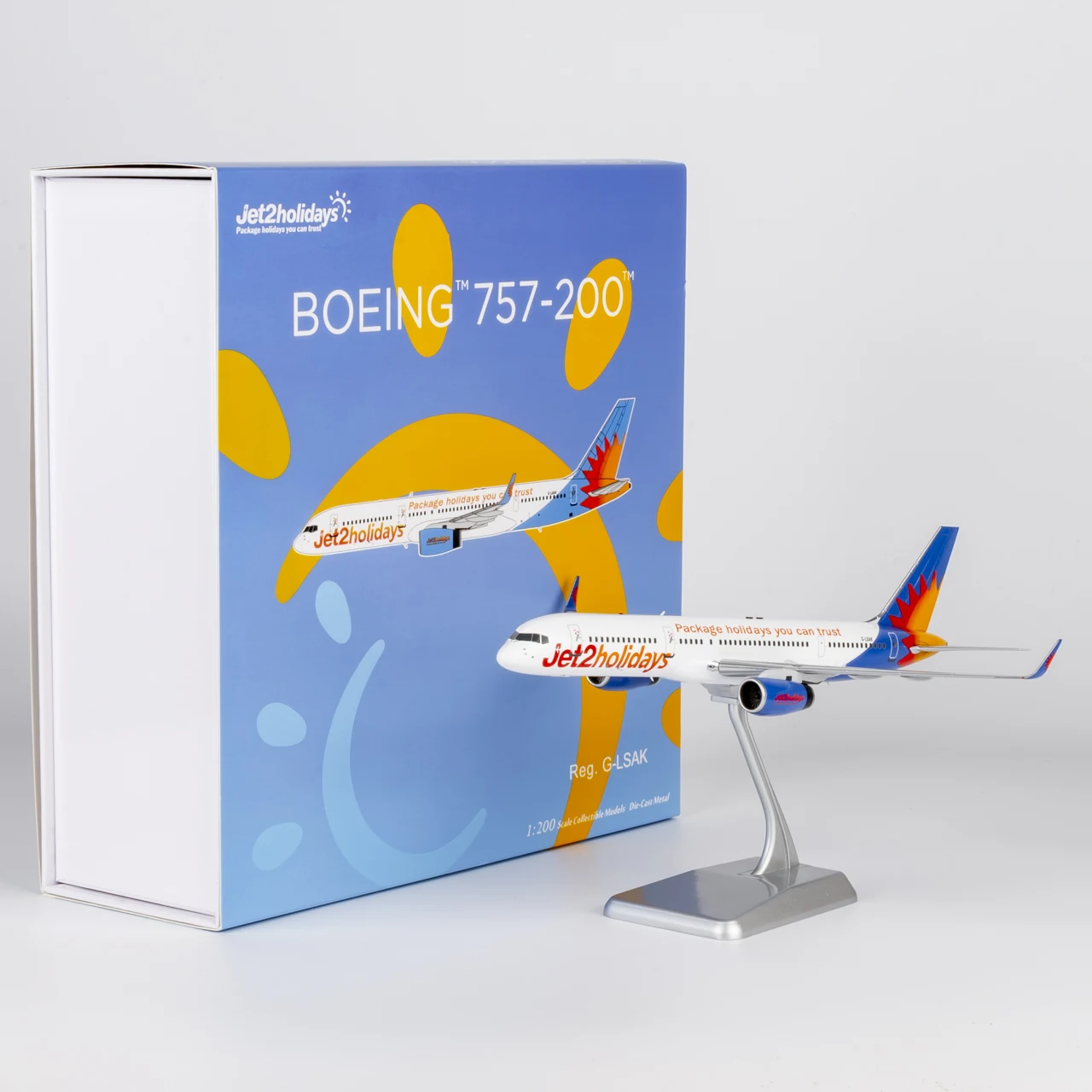 Avión coleccionable de aleación 42050, regalo, modelo NG 1:200 Jet2.com Boeing B757-200, modelo de avión fundido a presión, G-LSAK con soporte