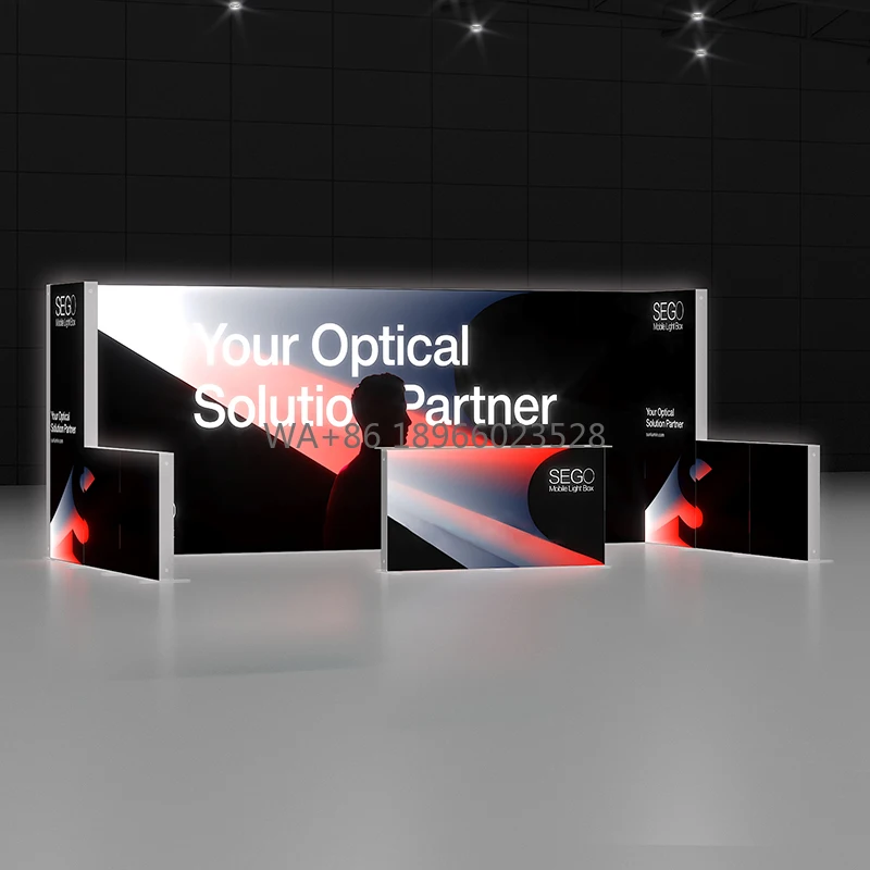 Professional High Luminance 3x6m LED Advertising Lightbox Wall, Modular 10x20ft Backlit Exhibition Booth for Brand Promotion