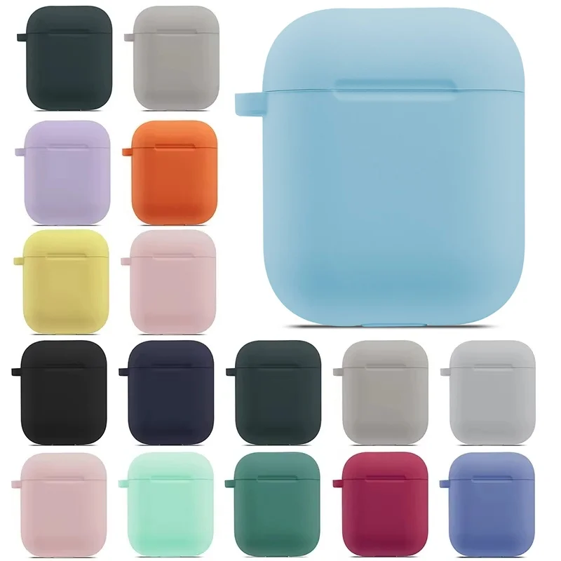 Soft Silicone Protective Case For AirPods 1/2 Wireless Earbuds Case Cover Dustproof Protective Sleeve For Headset Accessories