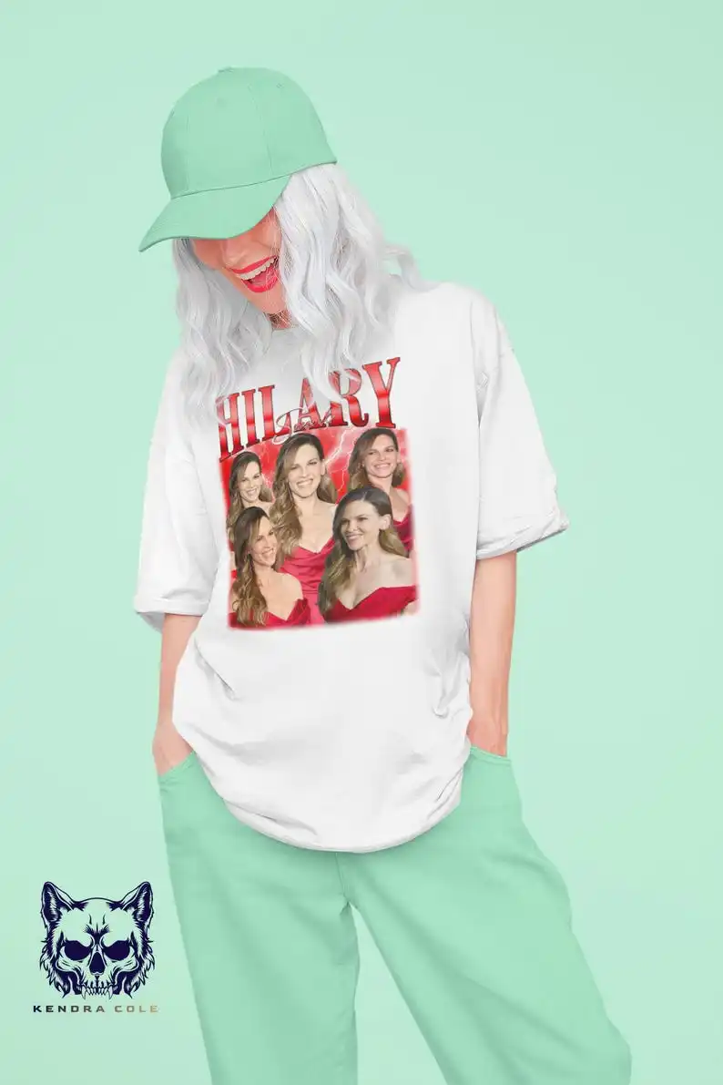 Hilary Swank Bootleg Shirt,  Homage Retro 90s Tshirt, Hilary Swank Fan Tees