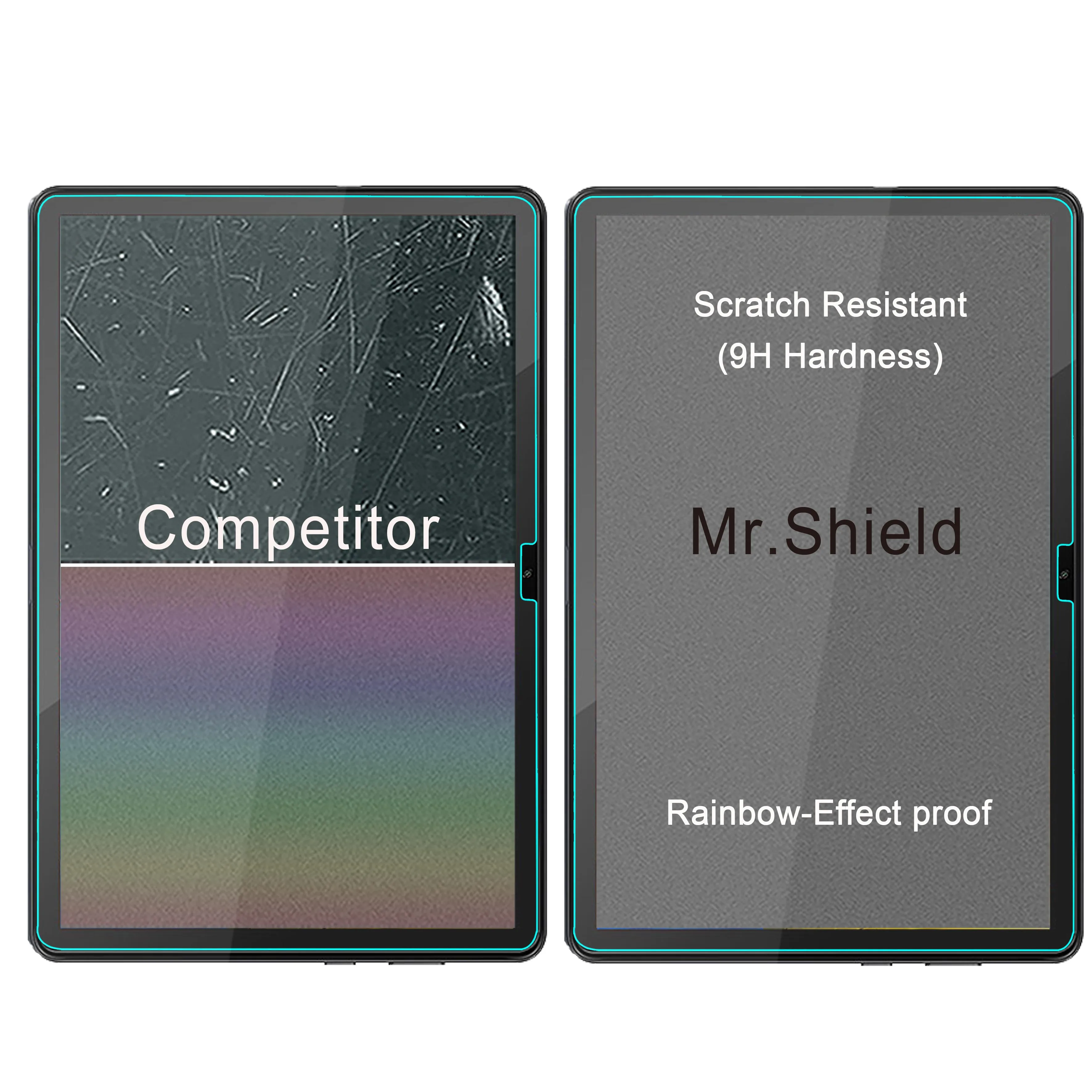 Protecteur d'écran Mr.Shield pour Blackview Tab 10, Blackview Tab 10 Pro, verre Guatemala, verre japonais avec dureté 9H, paquet de 2