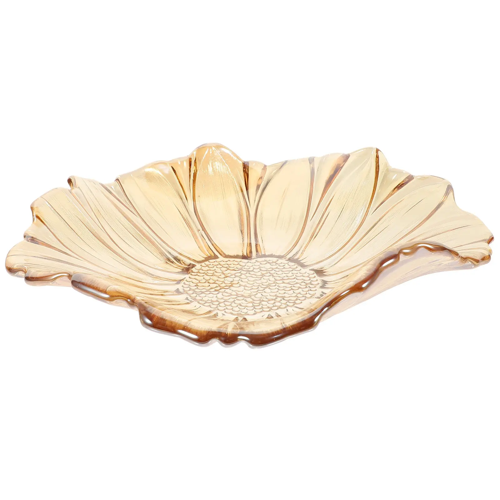 Sunflower Glass Fruit Tray – Creative Simple Design Multi-Purpose Serving & Storage Plate for Home & Restaurant