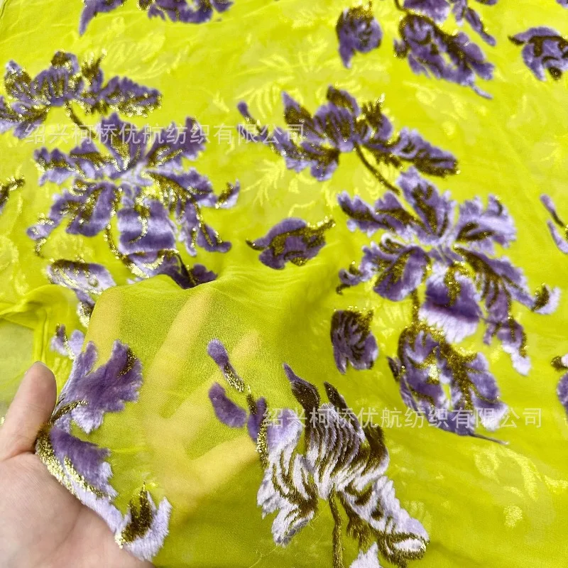 140cm Wide New Arrival Silk Jacquard Velvet Metal Velvet Heavy Industry High-definition Designer Dressclassy Fabric