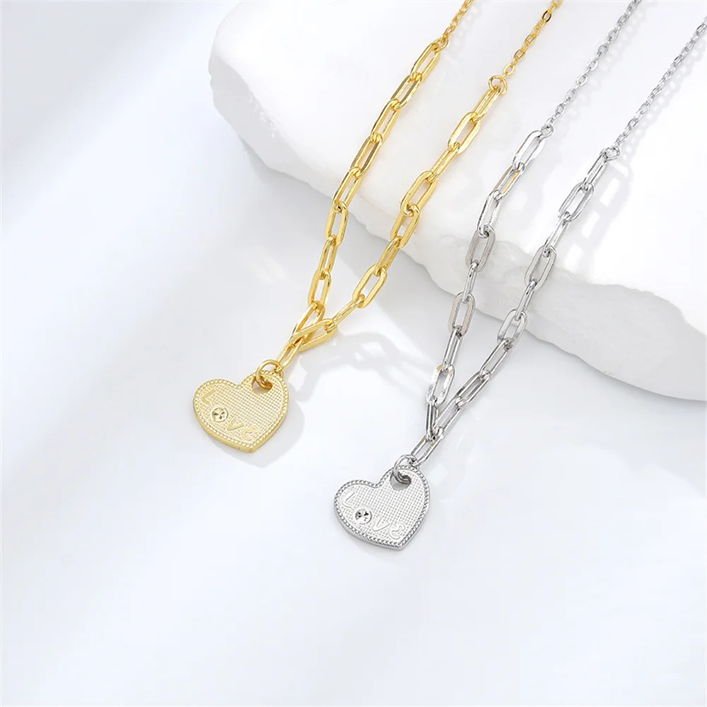 

Европейско-американское нишевое ожерелье из стерлингового серебра 925 пробы, изящная подвеска в форме сердца, многослойная цепочка на ключицу премиум-класса INS, осень-зима