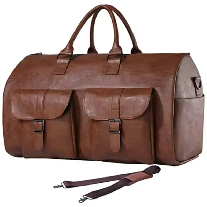 Borse per indumenti da uomo convertibile da viaggio Carry On Garment Duffel PU Bag borsa grande impermeabile 2 In 1 Suit Dress Business Flight Bag