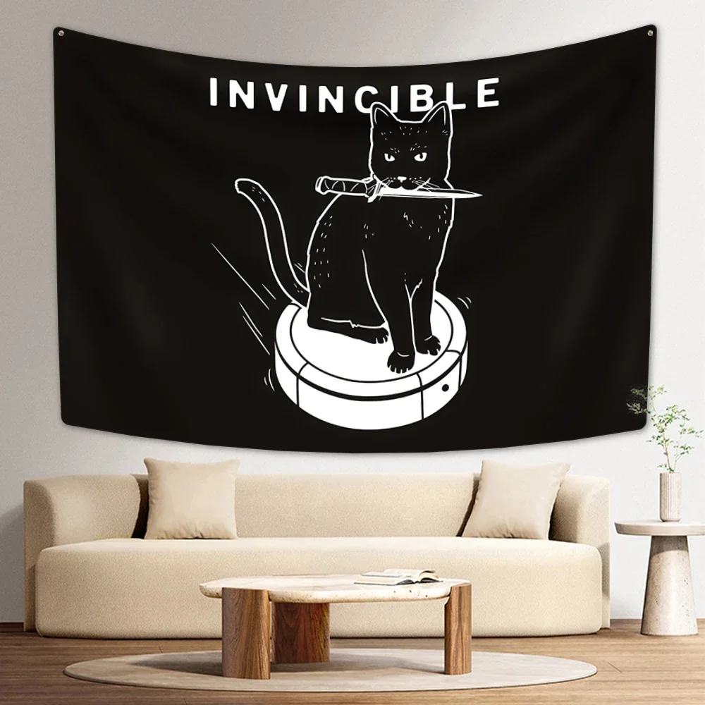 Kawaii Animal Tapestry Funny Meme Printed Flag 4 Holes Home Decoration Wall Hanging Blanket Dormitory Backdrop Cloth Yoga Mat