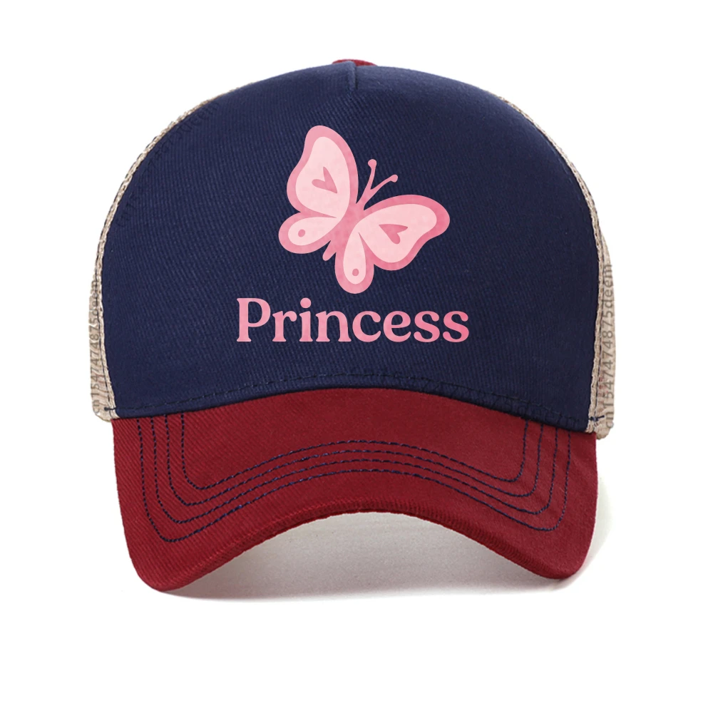 

Women'S Butterfly Princess Graphic Casual baseball cap Summer with Pink White Butterfly Design Butterfly caps mesh sun hats