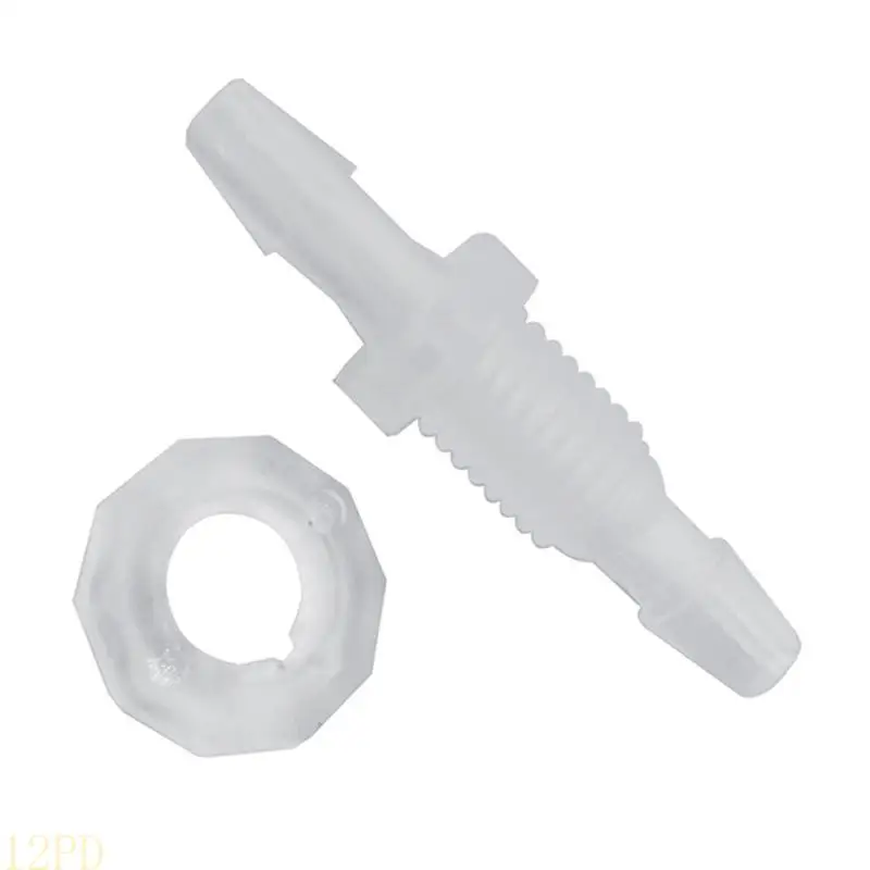 12PD 10 Sets of Threaded Barbed Bulkhead Connectors Durable Tube Connector Set Versatile & Durable Hose Fittings Plastic