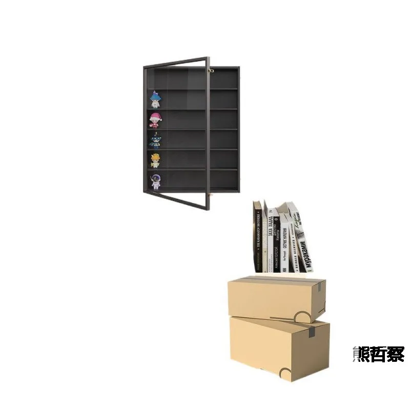 Solid wood figure display cabinet black blind box display rack storage cabinet display box ornament rack