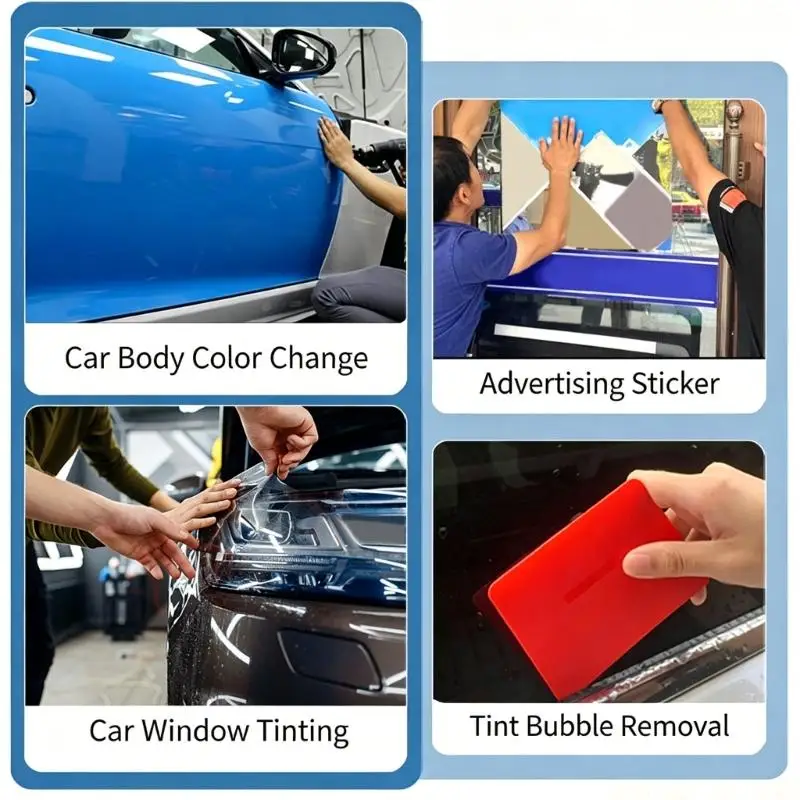 J0MA Plastic Film Scraper Squeegee Rounded Corner Application Tool for Window Tint Car Wrap Sticker Decal and