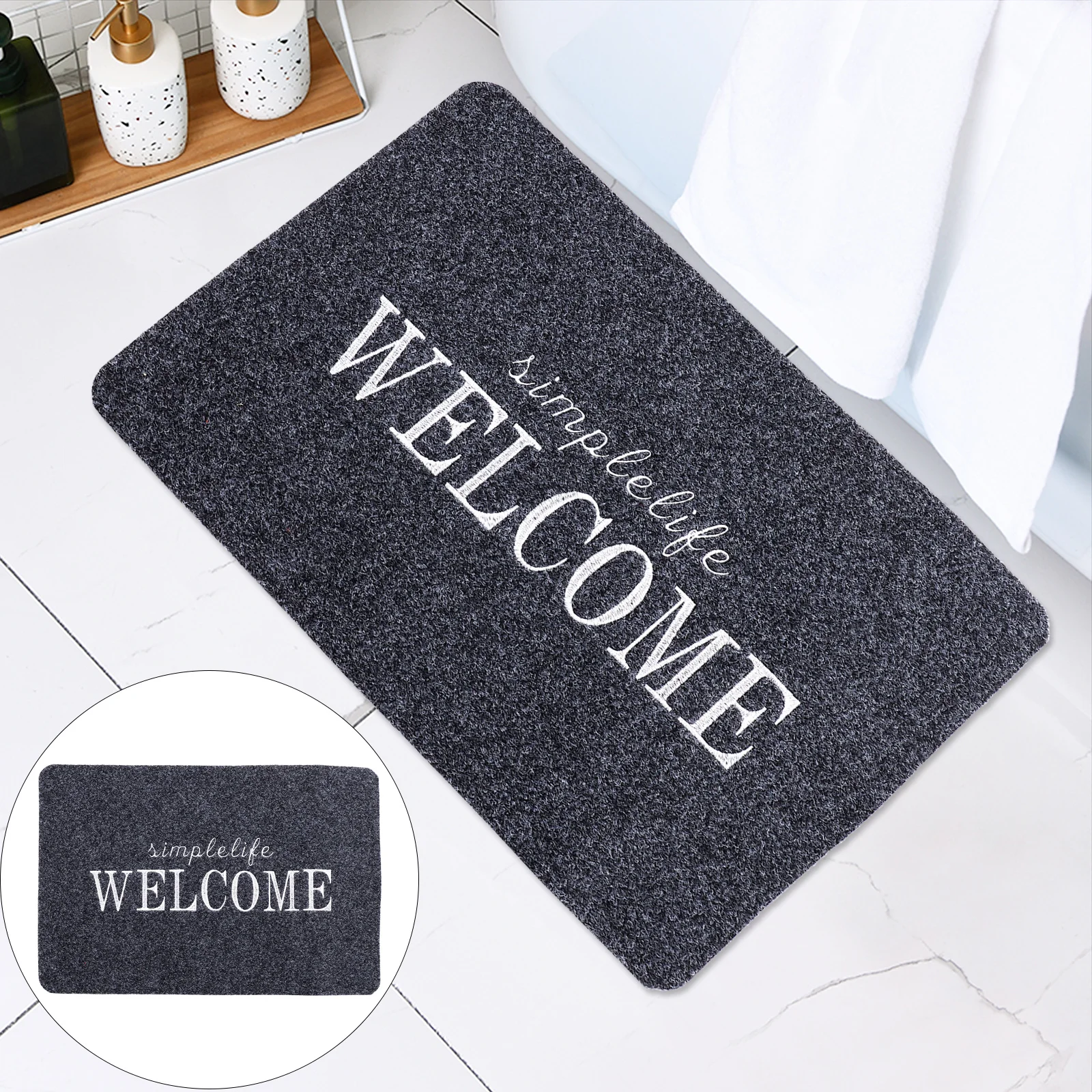 

1Pcs Welcome Doormat Indoor Outdoor Entryway Mat Slip-Resistant Floor Pad for Home Entrance Fashionable Useful Ground Mat