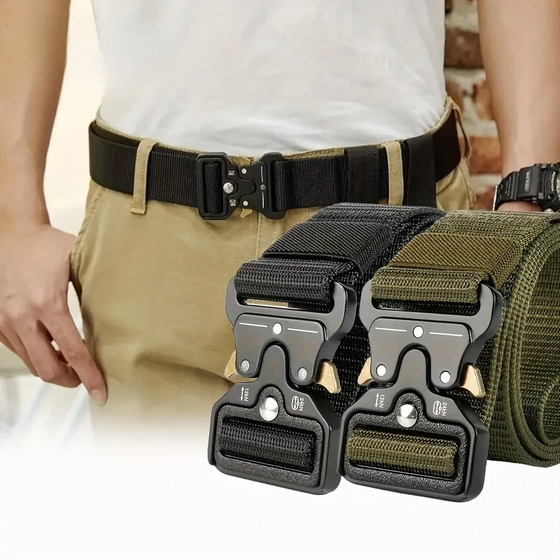 Outdoor Tactical Belt Durable Quick-Release PP Woven Strap Belt for Hiking Camping Waist Belt ping Waist Belt
