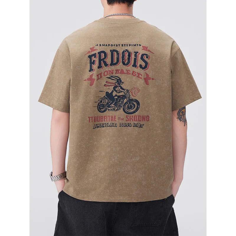 

Men's Short Sleeve T-shirt Casual Baggy New Summer Round Neck Tops Retro Pure Cotton Fashion Comfortable Breathable Tops for men