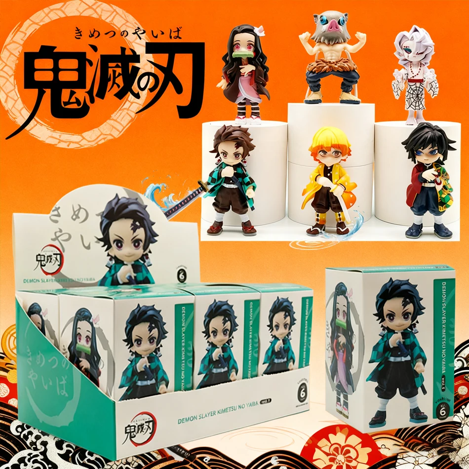 Demon Slayer Tanjiro Kamado Nezuko anime figura de dibujos animados caja creativa estatua personalizada modelo ornamento regalos sorpresa