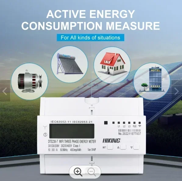 2026 3 Phase 80A HIKING WIFI Smart Bidirectional Energy Meter Timer Power Consumption kWh Meter  SMART LIFE APP