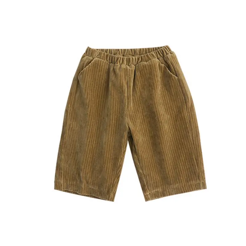 Pantalones lisos de pana para niños y niñas, ropa informal holgada, suave, primavera y otoño