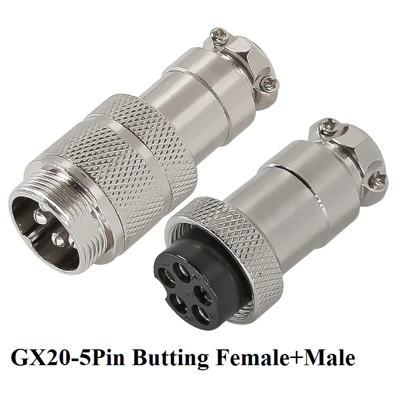 

GX20-5Pin Butting Aviation Circular Socket Male Add Female 20mm Docking Wire Panel Connector