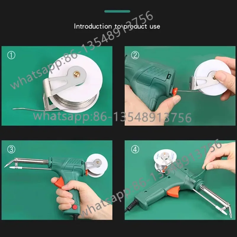 100W High Power Manual Soldering Gun Kit Automatic Tin Feeding Electric Soldering Iron for Circuit Maintenance Repair Set