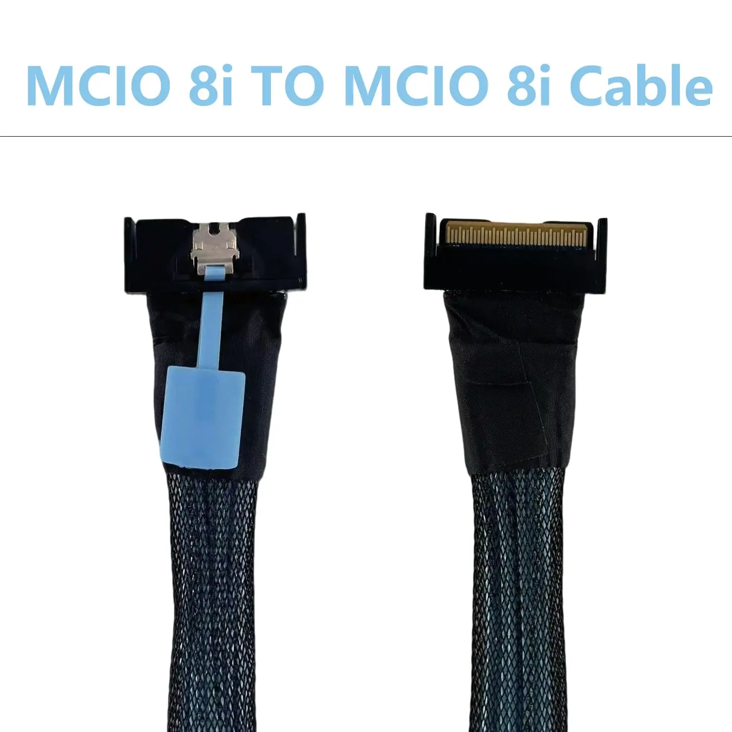 MCIO 8i to 8i Cable, PCIe 5.0 Gen5 High-Speed Adapter, SFF-TA-1016 Connector for NVMe RAID Controller Server Storage Backplane