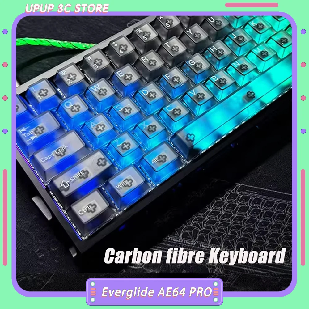 Everglide AE64 Pro Gaming Keyboard AE64 RT 0.09MS Ultra Low Latency Dynamic 8000Hz Polling Rate 0.001MM RGB 174LEDs Keyboard