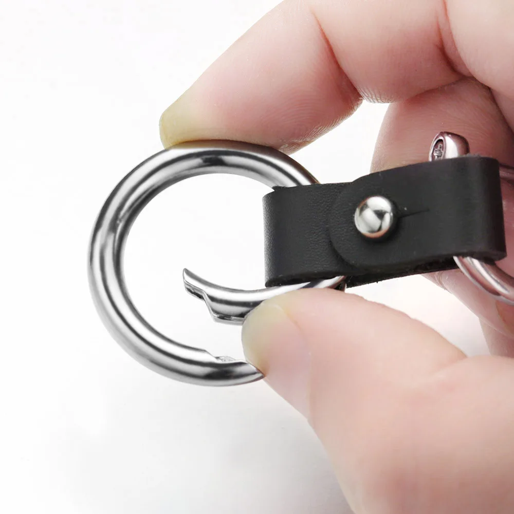 Keychain  Accessories All-match Clasp Handmade Genuine Leather DIY Car Key Chain Ring Holder Detachable  Keyring YP011