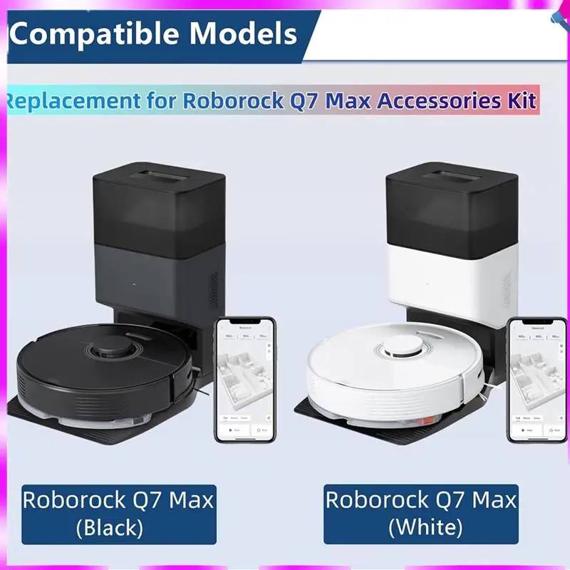 

N96R для Roborock Q7 + Q7 Max + комплект аксессуаров для пылесоса, основная боковая щетка, накладка для швабры, фильтры Hepa, мешки для пыли, запасные части