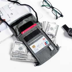 1 Pcs Waterproof RFID Nylon storage bag Travel document Card passport Bag Neck Wallet Money Document Card Passport Pouch