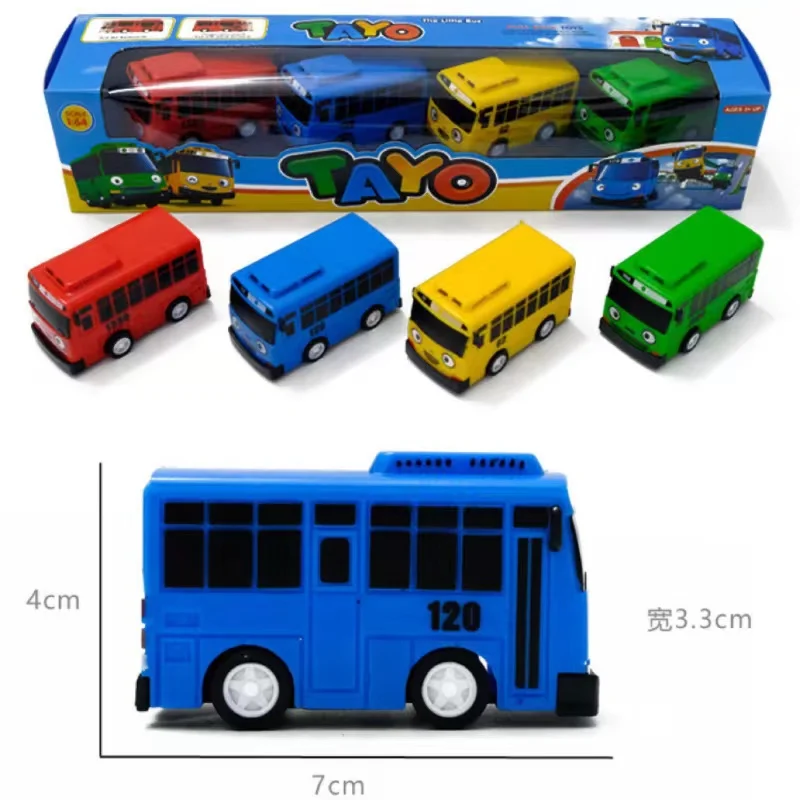 Cartoon TAYO Bus Kids Toys Mini Pull Back Car Korean Anime Model Bus Toy Play Vehicles Educational Toys for Children Boys Gifts